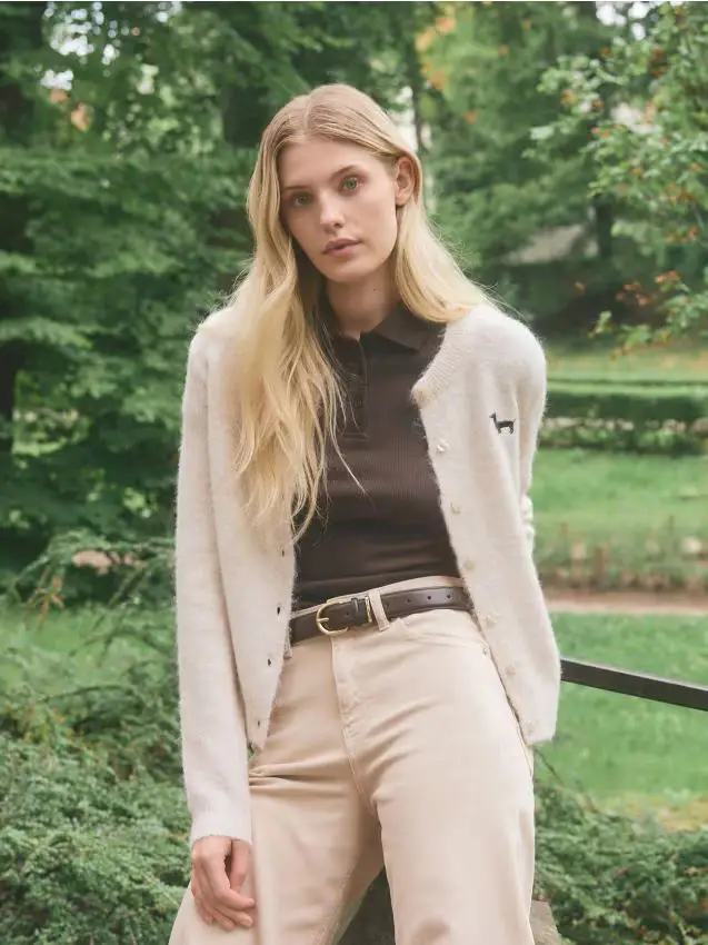 Cintura realizzata con materiali misti - marrone scuro