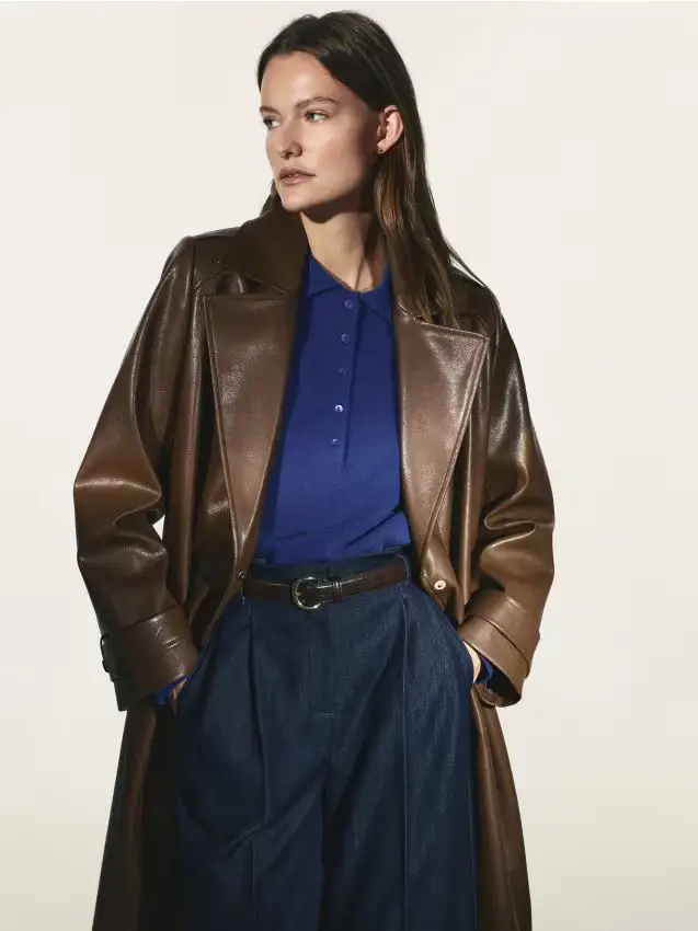 Cintura realizzata con materiali misti - marrone scuro