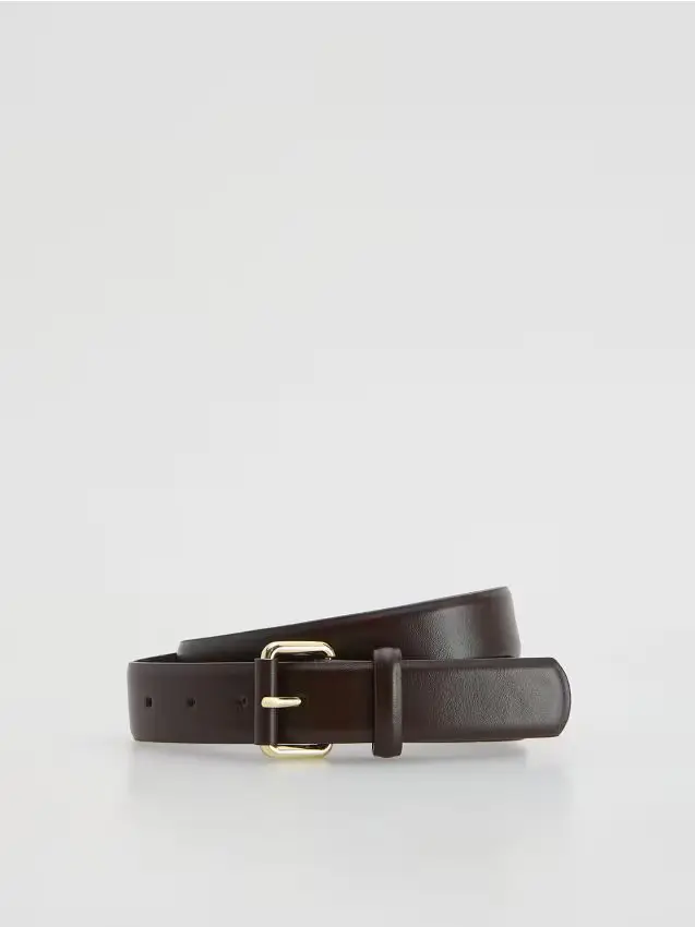 Cintura realizzata con materiali misti - marrone scuro