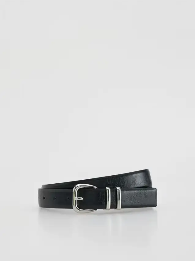 Cintura realizzata con materiali misti - nero