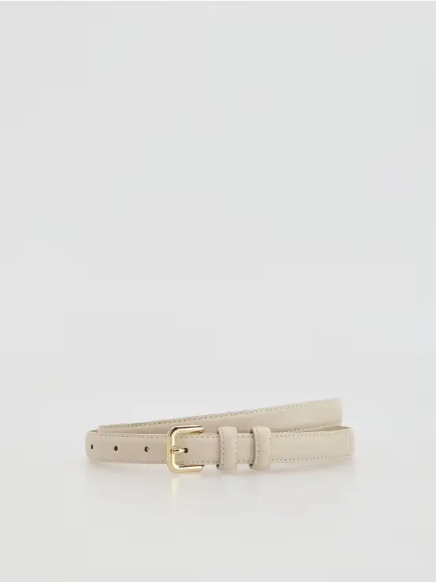 Cintura realizzata con materiali misti - panna