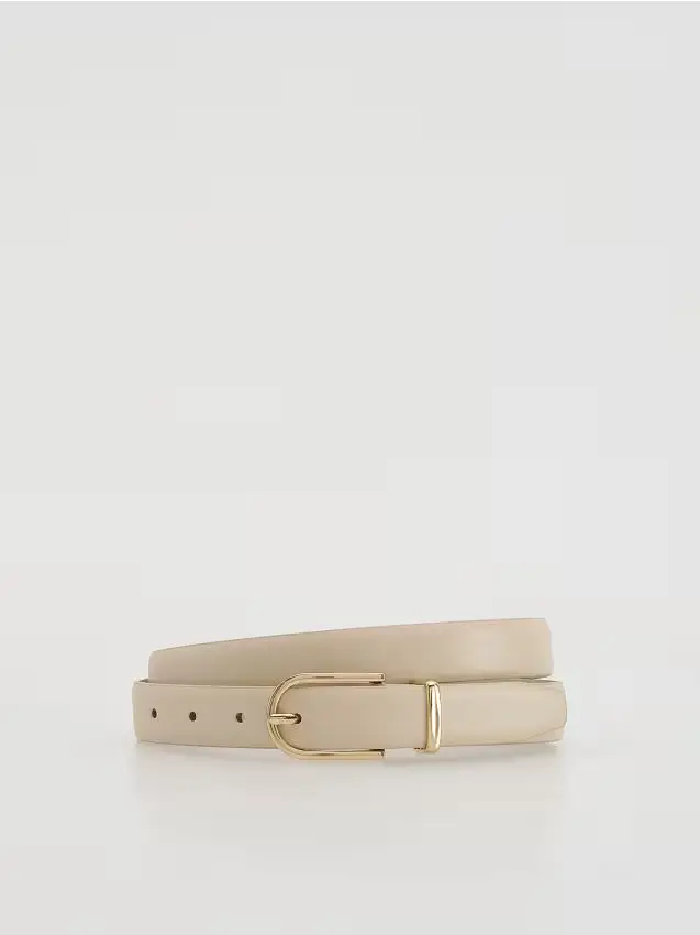 Cintura realizzata con materiali misti - panna