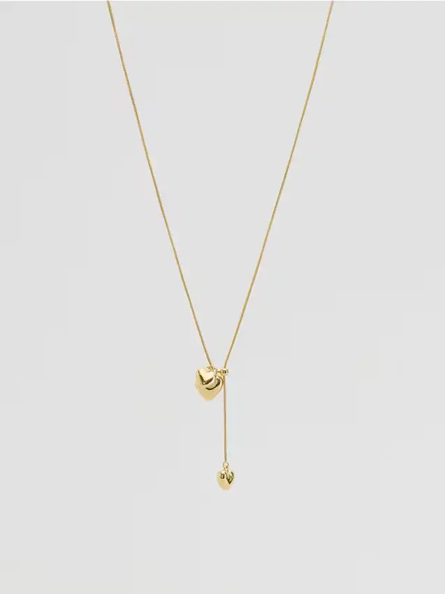 Collana con ciondoli a forma di cuore - oro