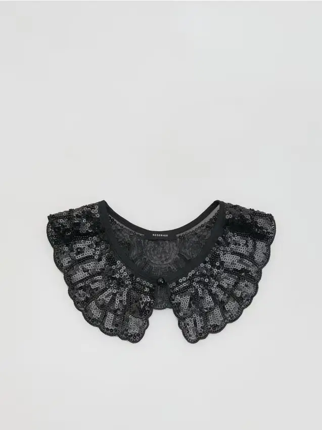 Colletto con paillettes - nero