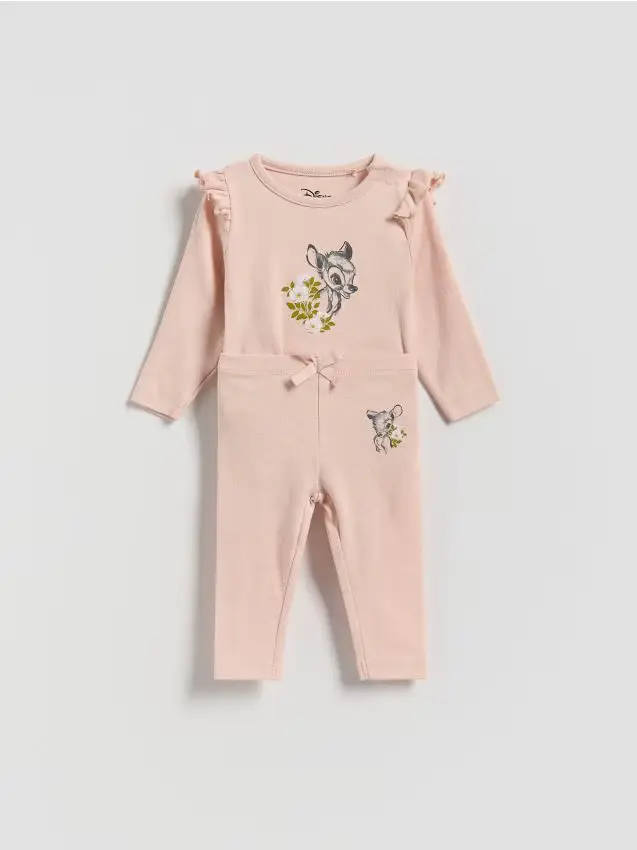 Completo in cotone Bambi - rosa cipria