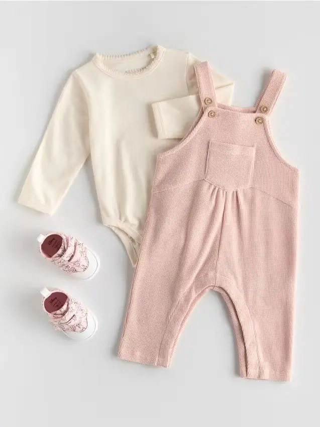 Completo in cotone - rosa cipria