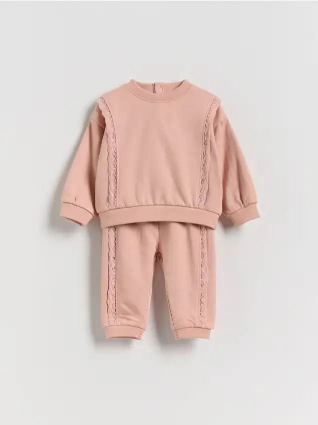 Completo in cotone - rosa cipria