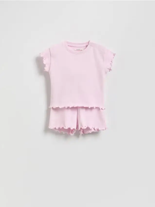 Completo in cotone - rosa pastello