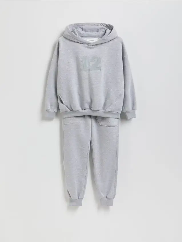 Completo in maglia in misto cotone - grigio chiaro