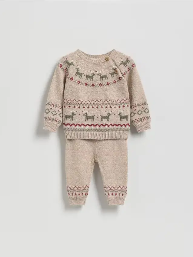 Completo in maglia in misto cotone - nude