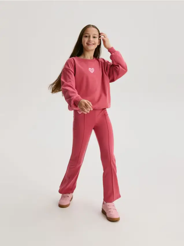 Completo in maglia in misto cotone - rosa