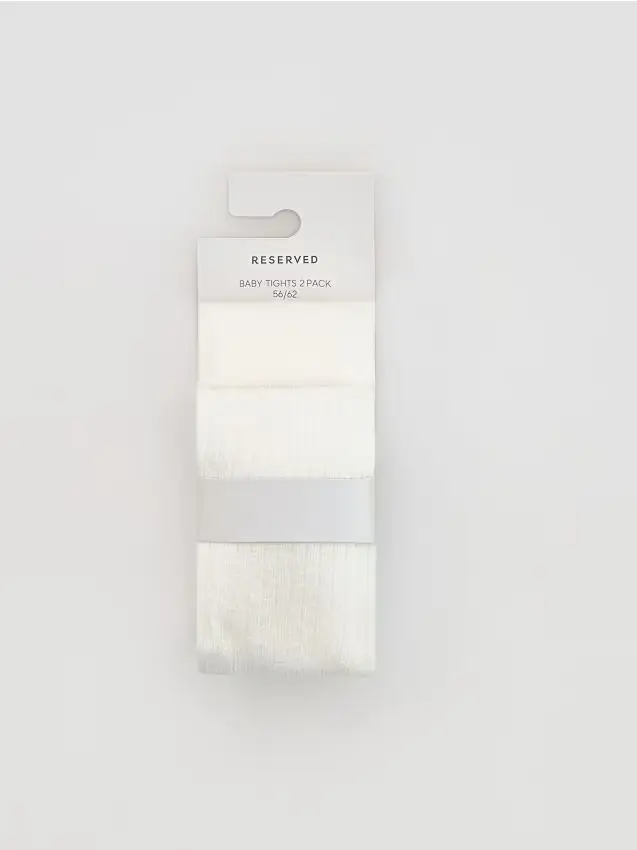 Confezione da 2 collant con bretelle - panna