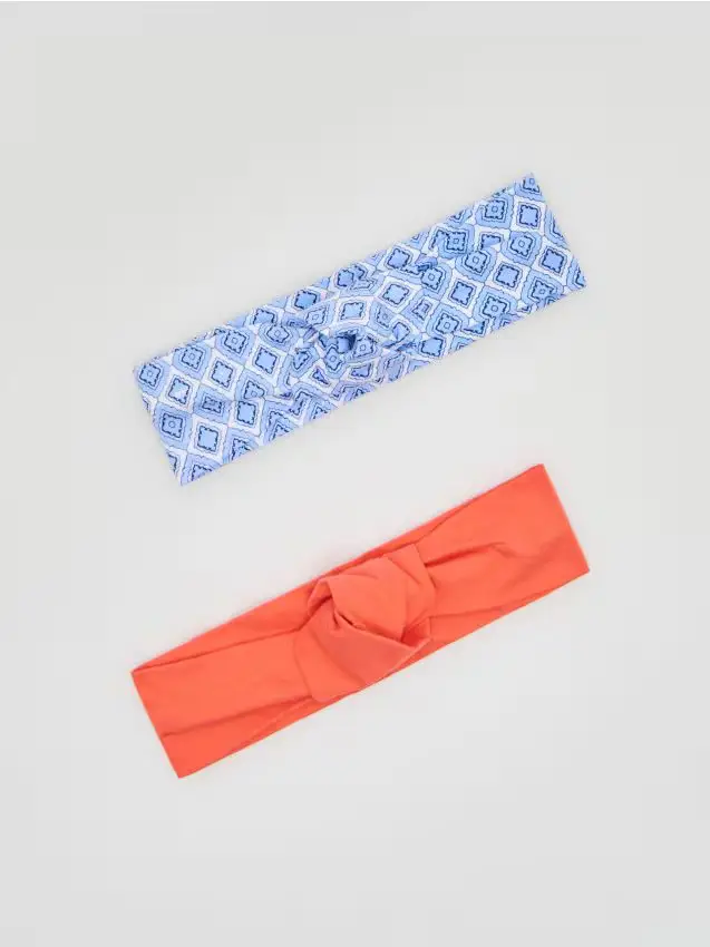 Confezione da 2 fasce per capelli annodate - multicolore