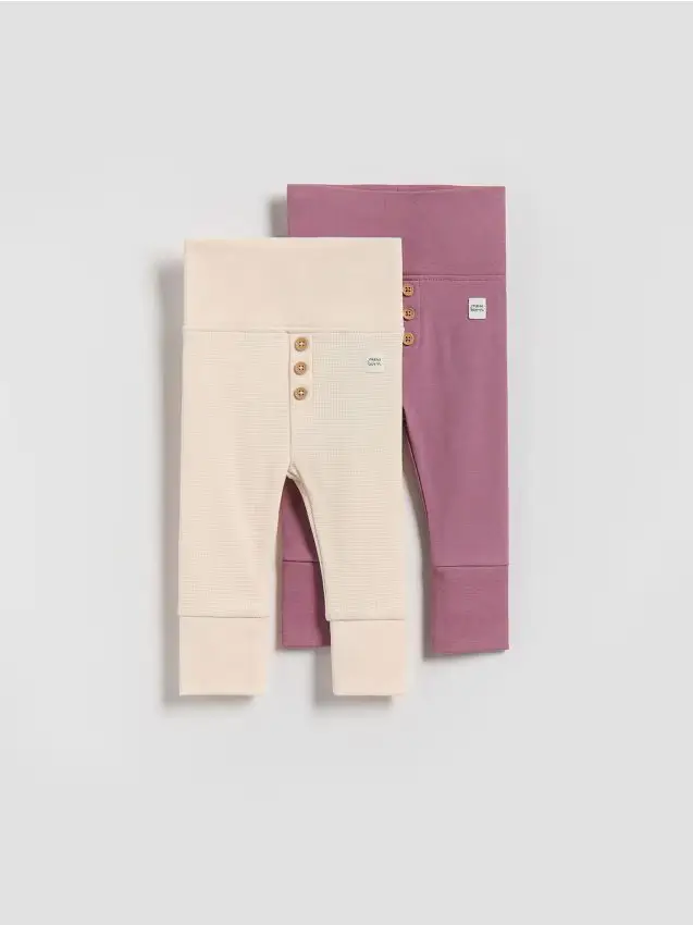 Confezione da 2 leggings in cotone - malva