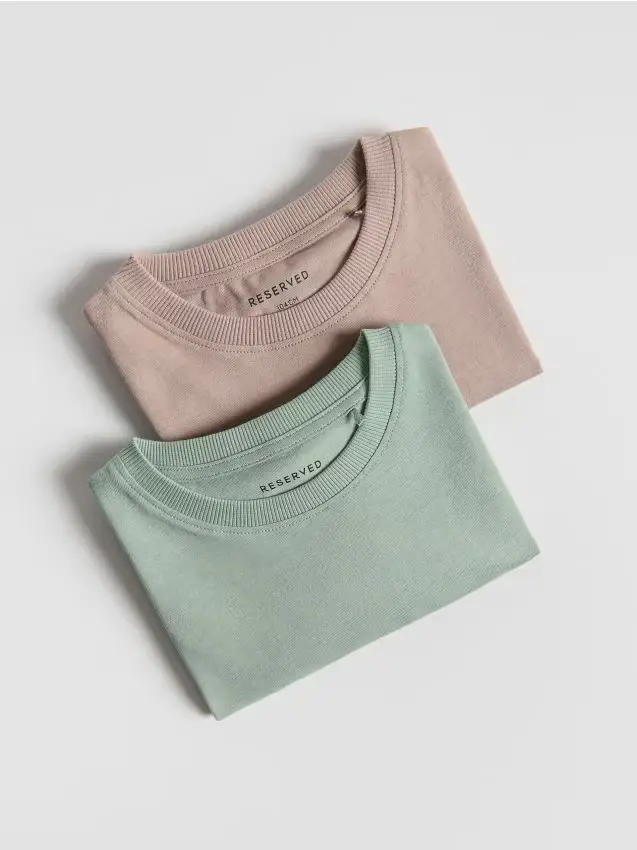 Confezione da 2 t-shirt in cotone - beige