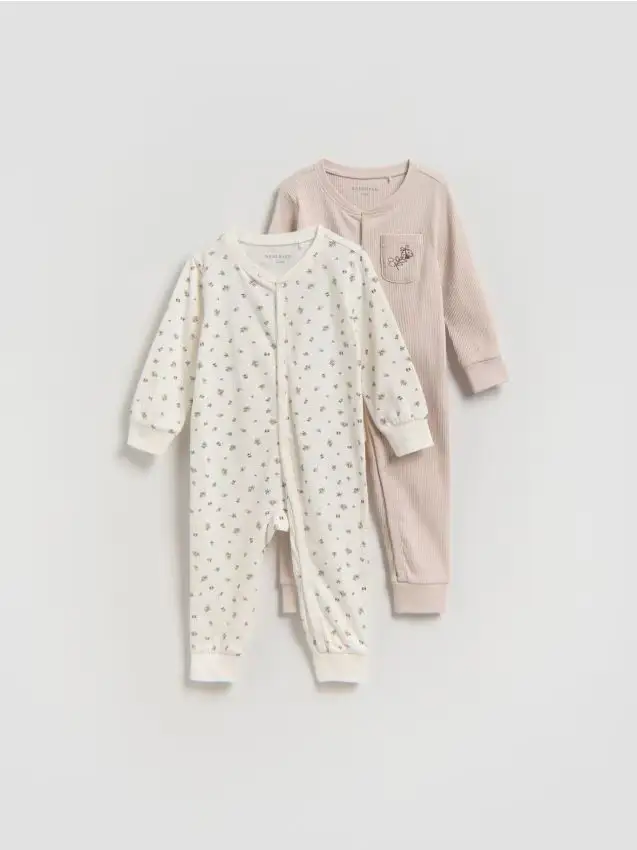 Confezione da 2 tute in cotone - panna