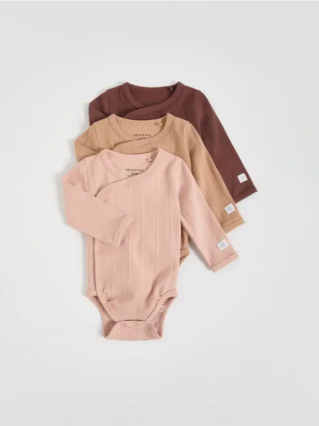 Confezione da 3 body a costine - caffè