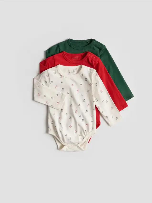 Confezione da 3 body in cotone - rosso