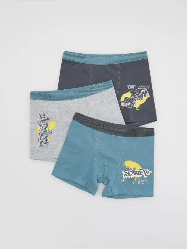 Confezione da 3 boxer in misto cotone - grigio scuro