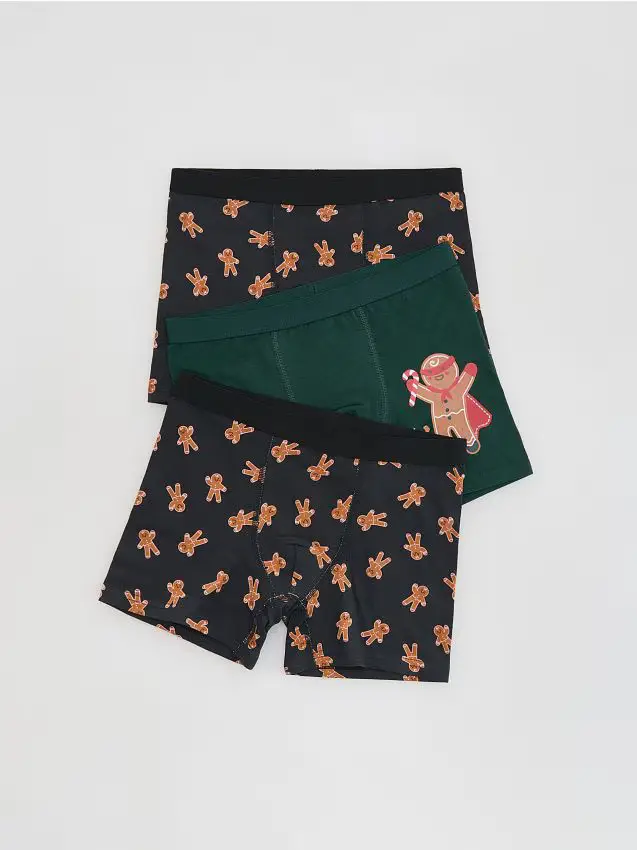 Confezione da 3 paia di boxer natalizi - nero