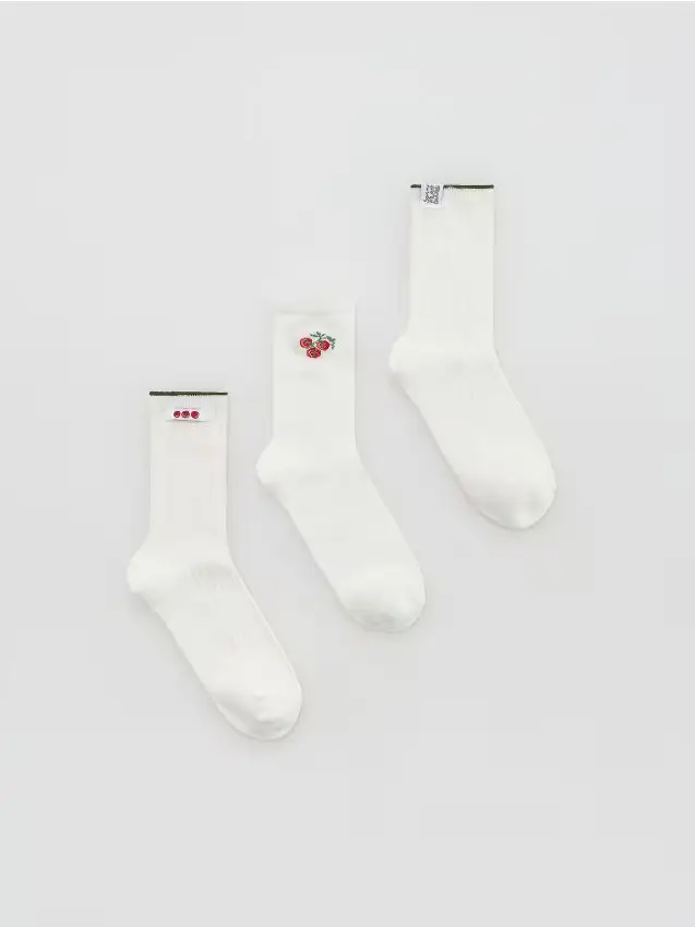 Confezione da 3 paia di calze - panna