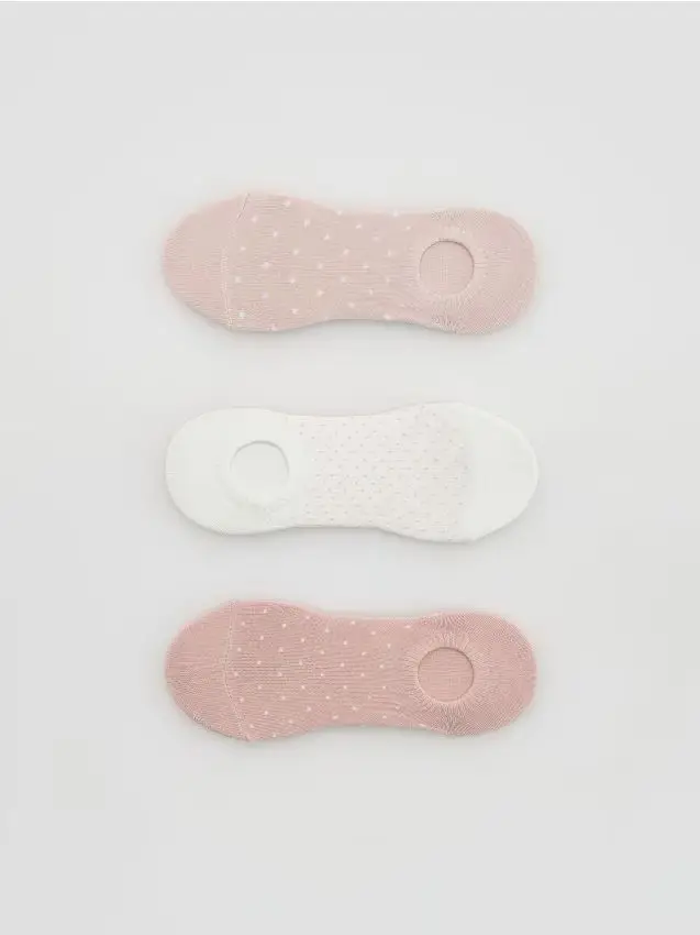 Confezione da 3 paia di calzini alla caviglia - panna