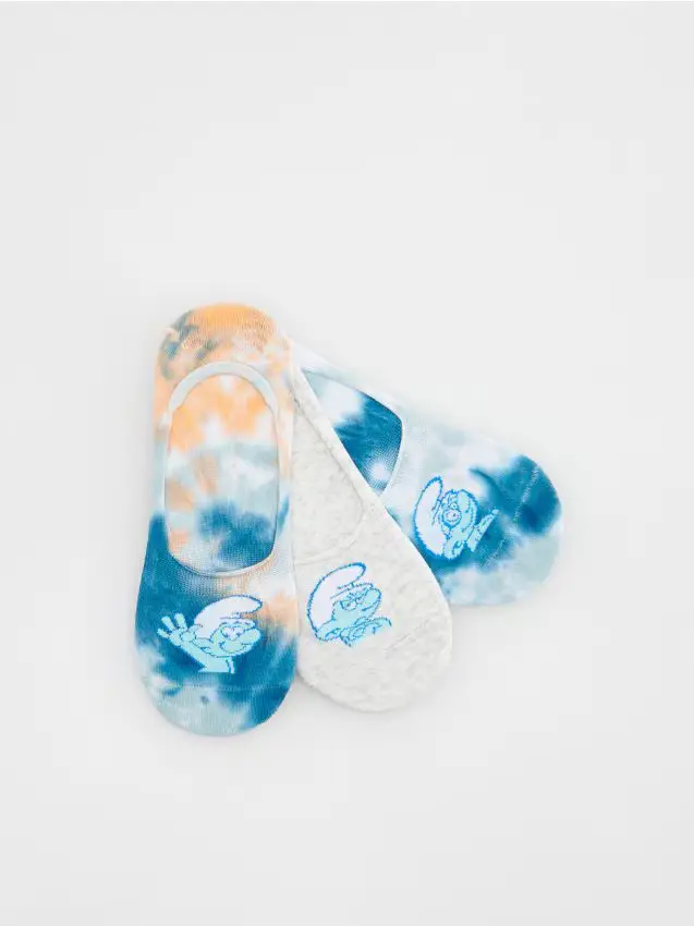 Confezione da 3 paia di fantasmini The Smurfs - blu pallido