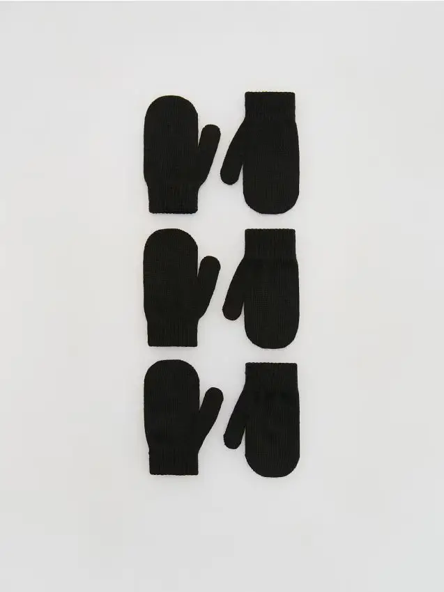 Confezione da 3 paia di muffole - nero