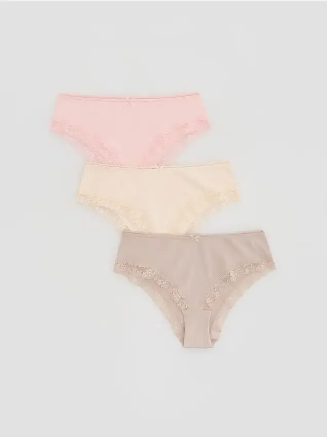 Confezione da 3 paia di slip hipster - panna