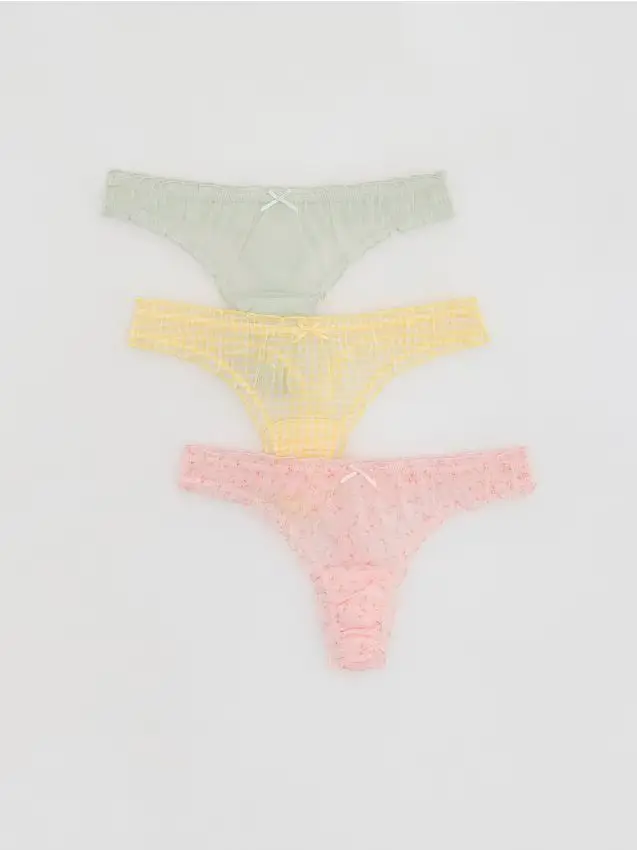 Confezione da 3 perizomi - rosa pastello