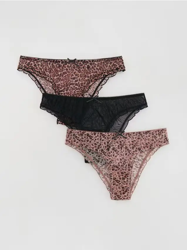 Confezione da 3 slip a rete - marrone