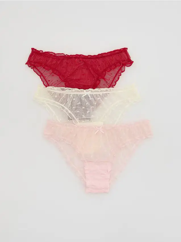 Confezione da 3 slip a rete - rosso