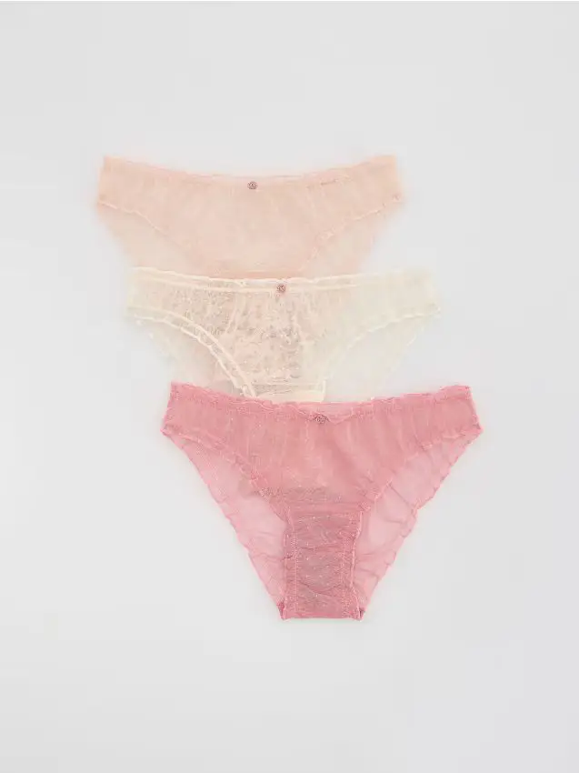 Confezione da 3 slip tipo bikini - rosa