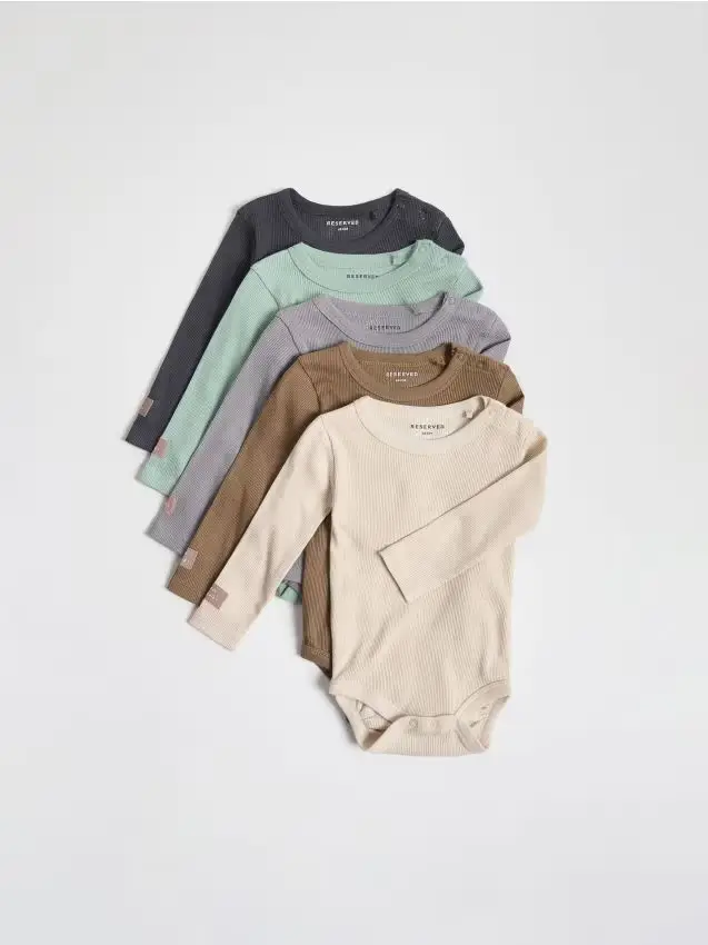 Confezione da 5 body in cotone - beige