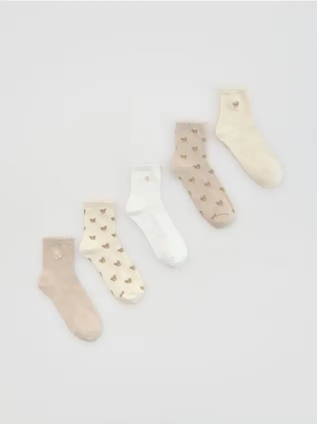 Confezione da 5 calzini - panna