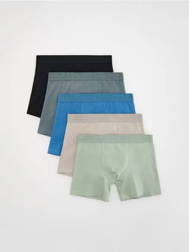 Confezione da 5 paia di boxer long - azzurro
