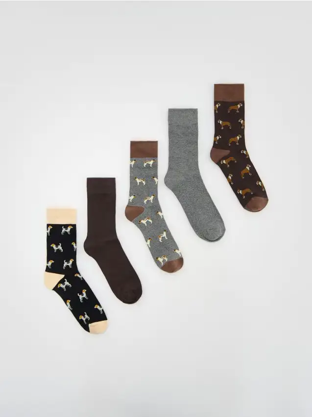 Confezione da 5 paia di calze - marrone