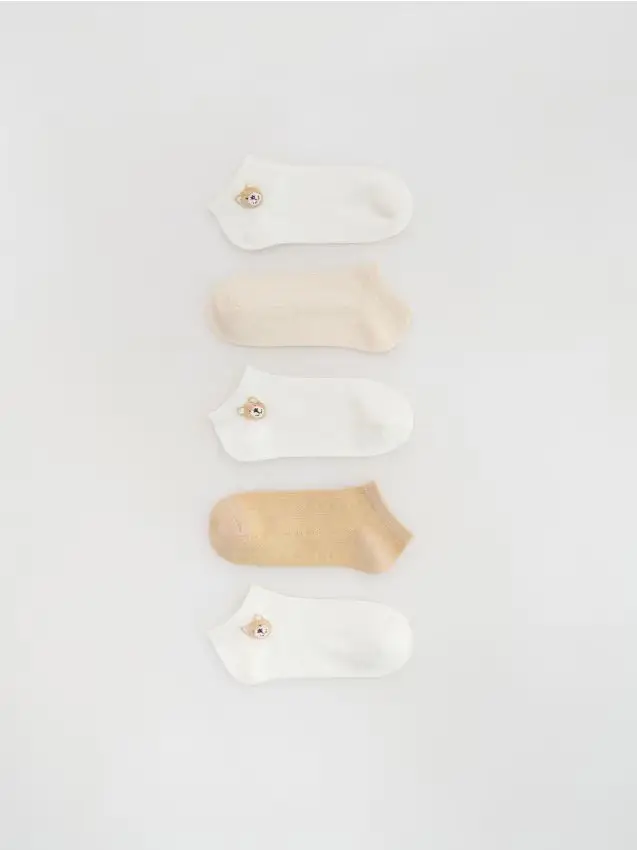 Confezione da 5 paia di calze - panna