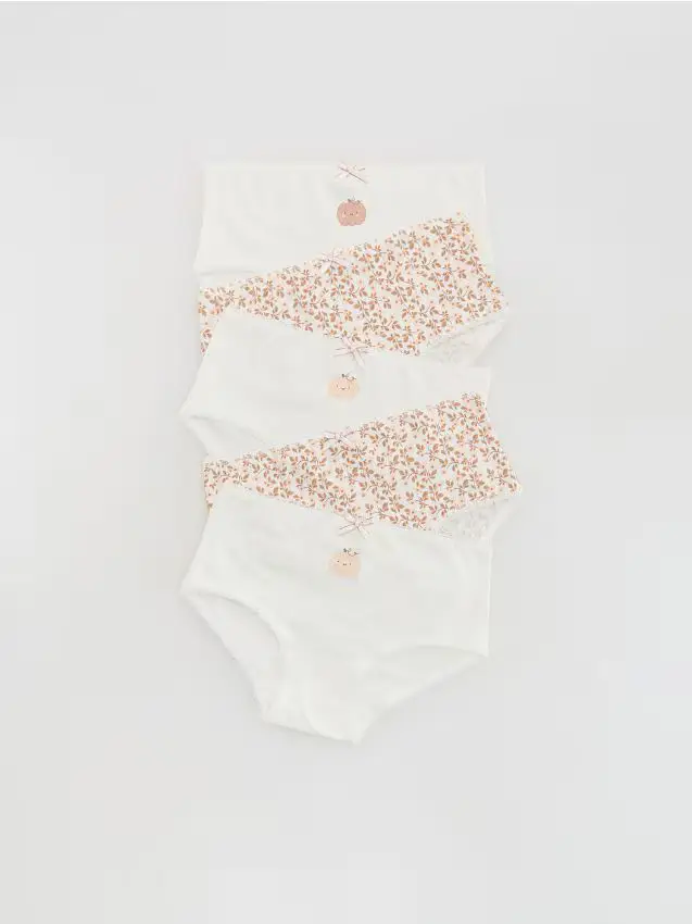 Confezione da 5 paia di slip in misto cotone - panna