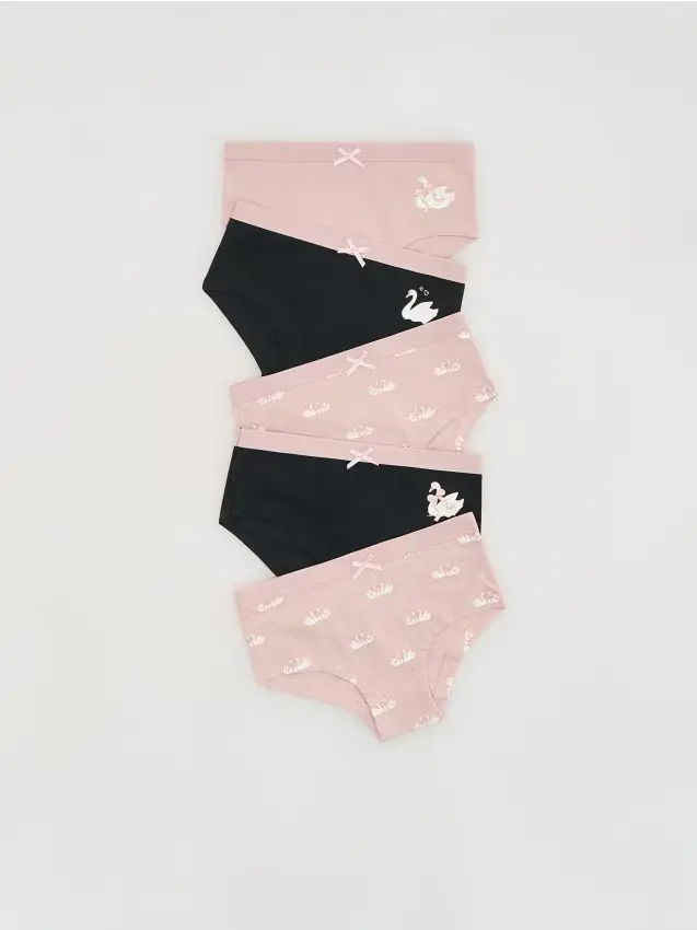 Confezione da 5 paia di slip in misto cotone - rosa cipria