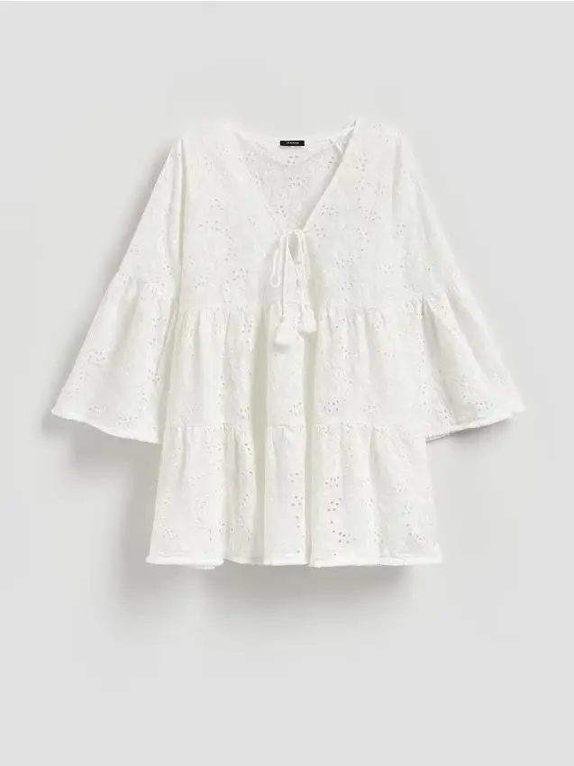 Copricostume traforato - panna