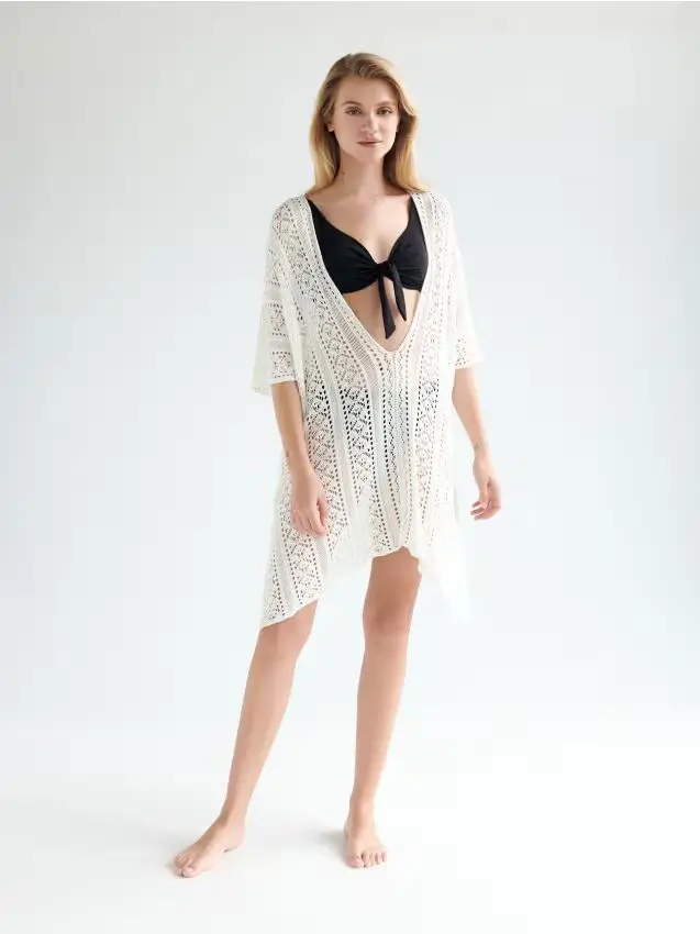 Copricostume traforato - panna