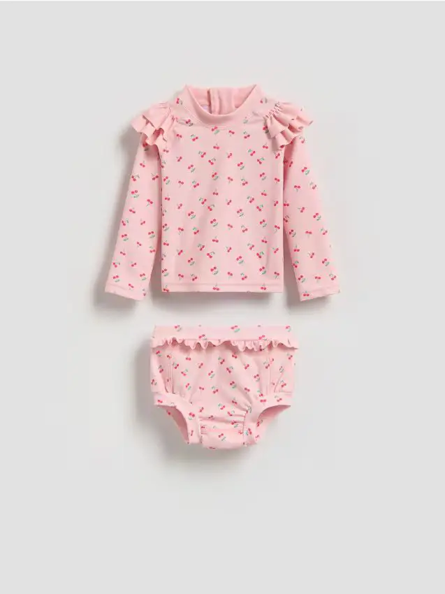 Costume da bagno a maniche lunghe - rosa cipria