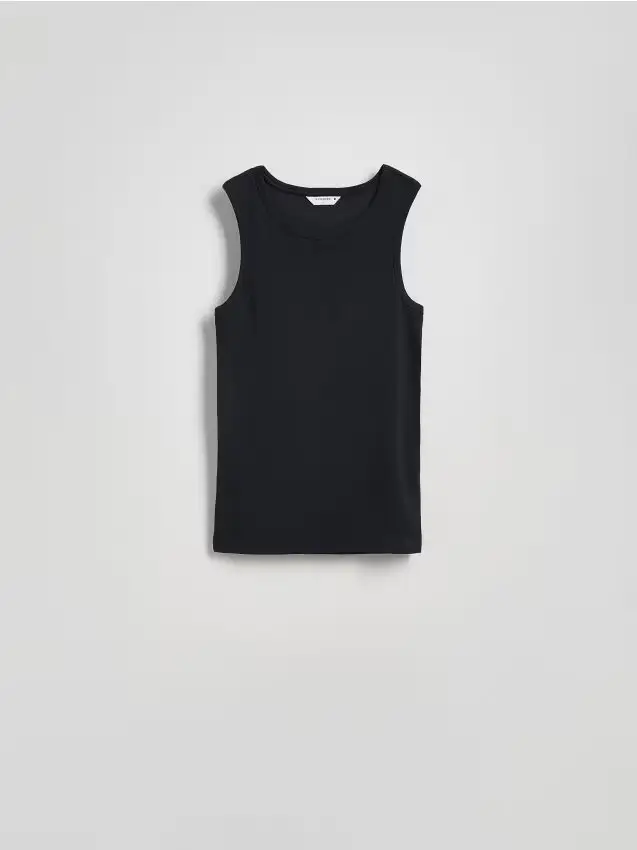 Cotton tank top - nero