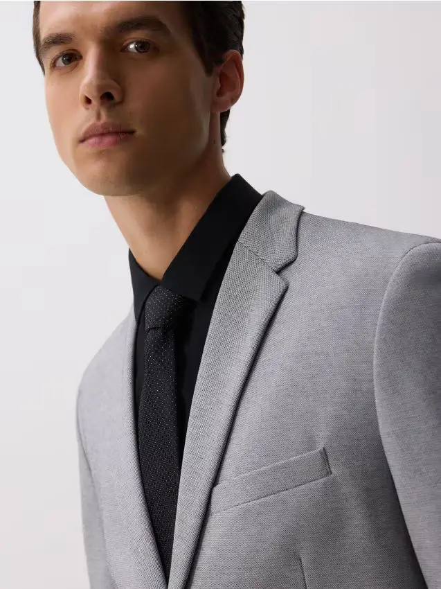 Cravatta sottile a pois piccoli - nero