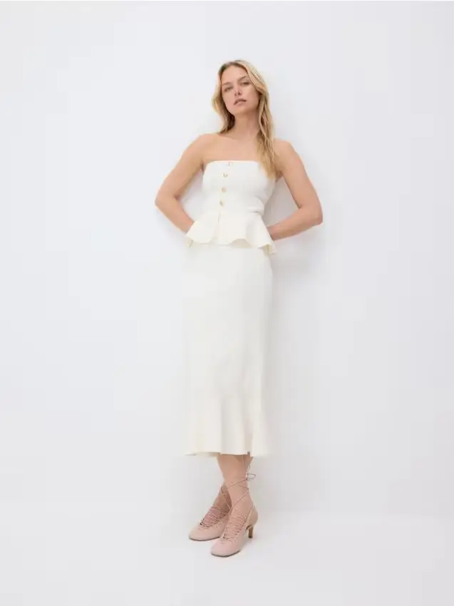 Décolleté con laccio decorativo - rosa cipria