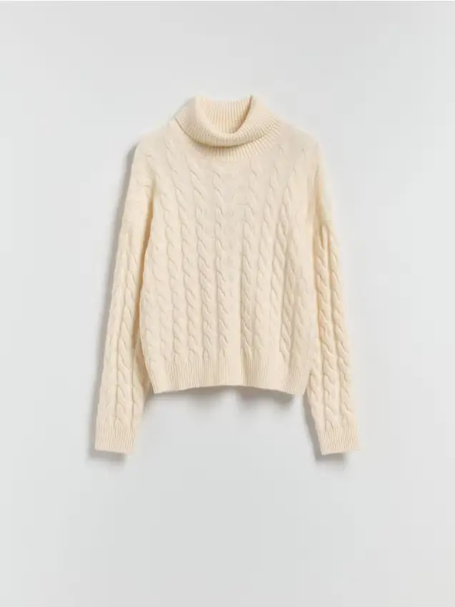 Dolcevita con maglia decorativa - nude