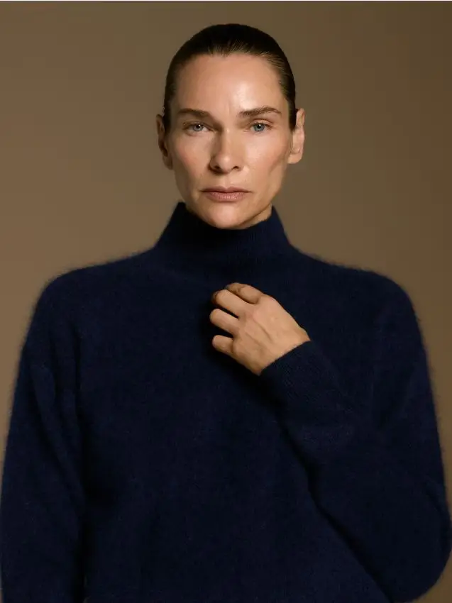 Dolcevita in cashmere - blu scuro