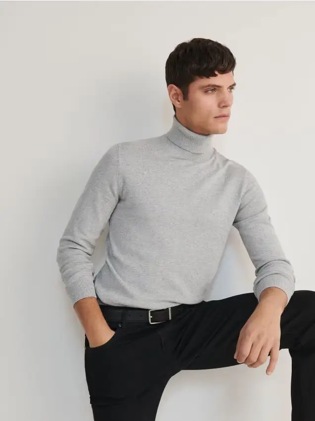 Dolcevita in cotone - grigio chiaro