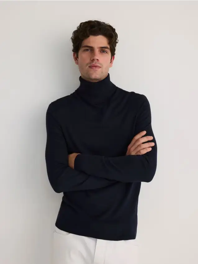 Dolcevita in misto viscosa - blu scuro